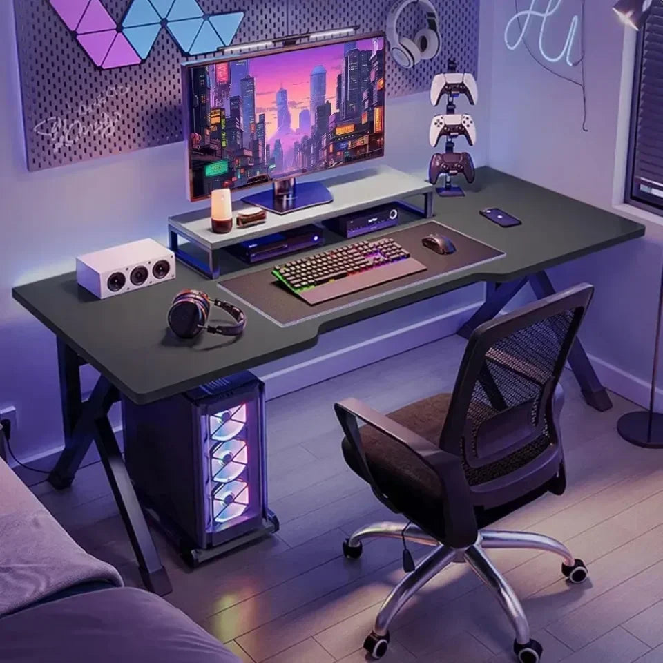 Ergonomischer Gaming-Tisch, Desktop-Computer, Doppel-Player-Gaming, luxuriöser und stabiler Gaming-Tisch, Schlafzimmer-Schreibtisch und Lernen