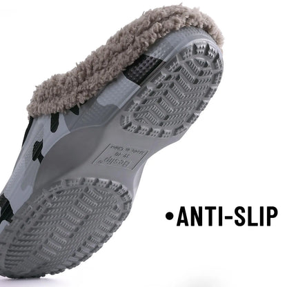 Fashion Men Cotton Slippers Winter Women Men Short Plush Slippers Casual Waterproof Garden Men Shoes New Fur Furry Cotton Shoes