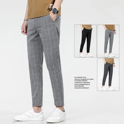 Neue karierte Mode Europa und die Vereinigten Staaten Stil Herrenhosen Business Casual Travel Slim Hosen bequem und vielseitig