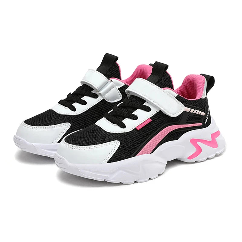 Trendy Lightweight Children Girls' School Shoes Anti-Slip Breathable Outdoor Casual Walking Sneaker Size 28-39.