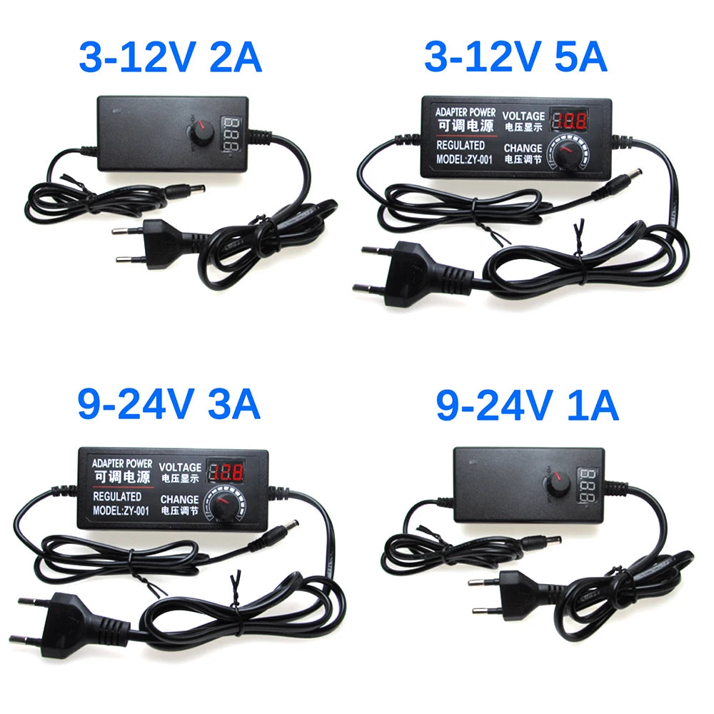 AC DC Adjustable Power Supply 3V 5V 6V 9V 12V 15V 18V 24V 1A 2A 5A AC/DC Switching Power Supply Adapter 220V To 12V 24V 12 24 V.