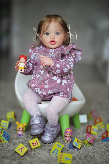 NPK 24Inch Newborn Baby Toddler Doll Reborn Lottie Princess Girl Lifelike Soft Touch 3D Skin Art Doll with Hand Rooted Hair.