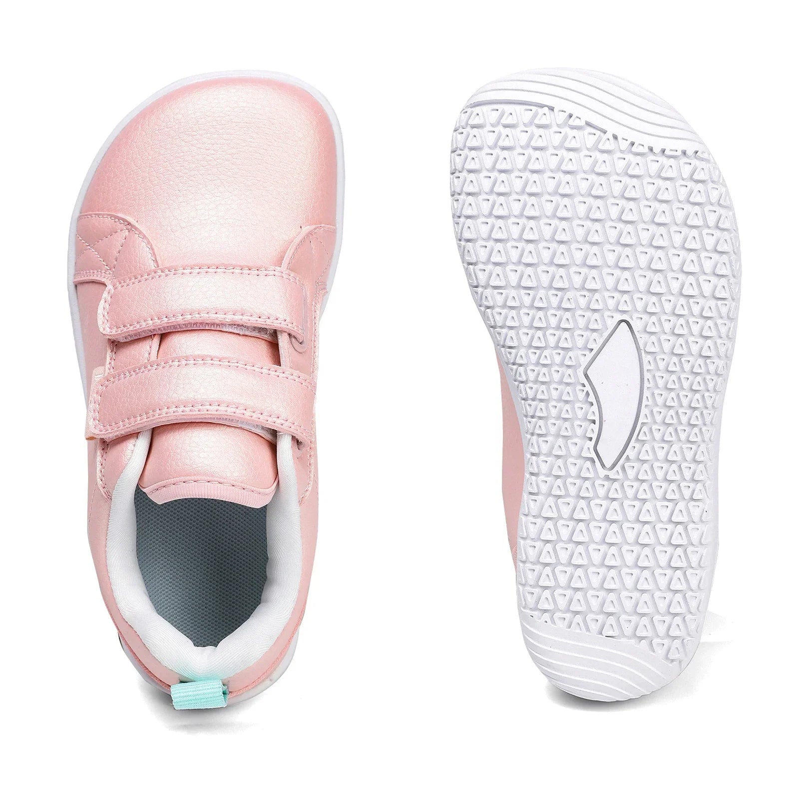 Boys Girls Barefoot Shoes Kids Wide Toe Minimalist Fashion Sneakers Lightweight Hook Loop Artificial Leather Walking Flats.