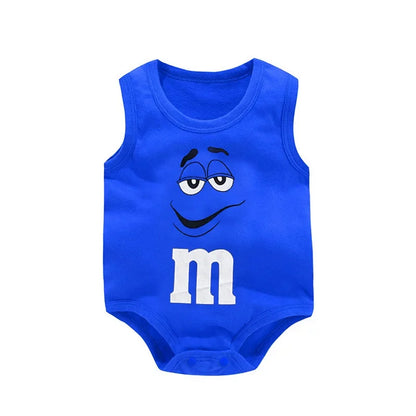 0-24M Neugeborenen Baby Baumwolle Body für Jungen und Mädchen Brief Drucken Lustige M Ärmellose Baby Strampler Sommer weiche Kleinkind Onesie