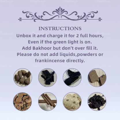 ChuHan Arabic Electric Aroma Diffuser Comb And Car Incense Burner 2 in 1 Rechargeable Portable USB Type C Environment Aromatizer.