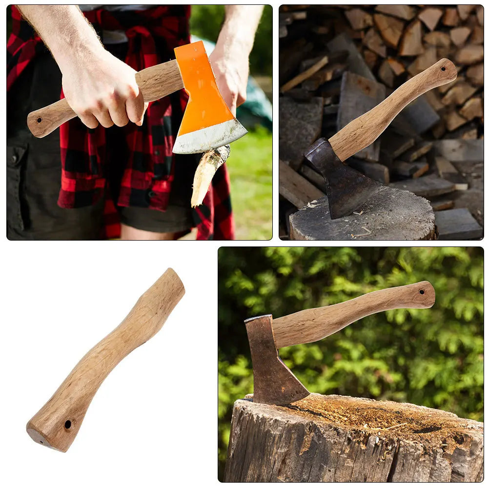 2-teiliger Ersatz-Axtengriff aus massivem Holz, dicke, gleichmäßige Struktur, schräges Design, einfach zu installieren, breite Kompatibilität mit Achsen