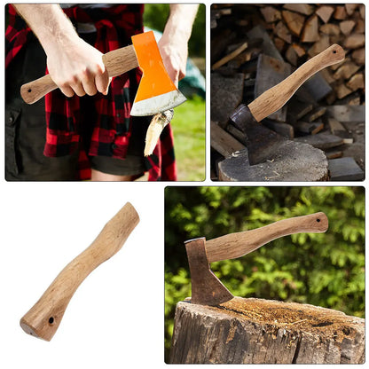 2-teiliger Ersatz-Axtengriff aus massivem Holz, dicke, gleichmäßige Struktur, schräges Design, einfach zu installieren, breite Kompatibilität mit Achsen