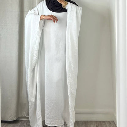 Ramadan Eid Soft Crepe Khimar Batwing Abaya Dubai Islam Muslim Modest African Dresses For Women Kaftan Kebaya Robe Femme Musulma.