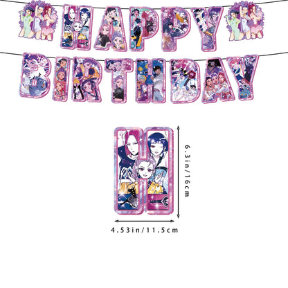 K Pop Dämonenjäger Party Ballon Kind Mädchen Alles Gute zum Geburtstag Party Dekoration Set 1-9. Nummer Ballon Banner Hintergrund Babyparty.