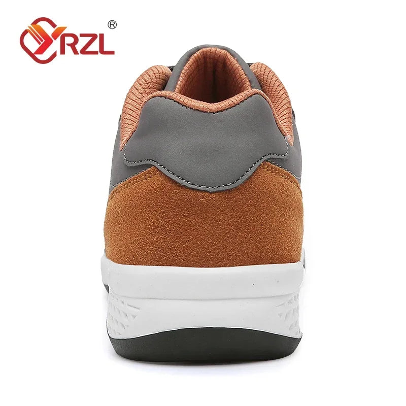YRZL Men Shoes Spring Autumn Waterproof Walking Sneakers Leisure Male Leather Sports Shoes Non-Slip Footwear Tennis for Men.