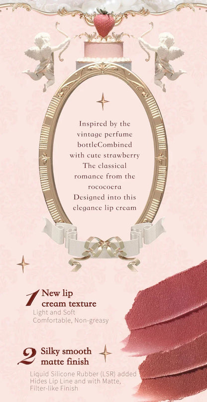 Flower Knows Strawberry Rococo Series Cloud Lip Cream Lip Gloss Long Lasting Velvet Lip Tint Lipstick for Women Cosmetic.