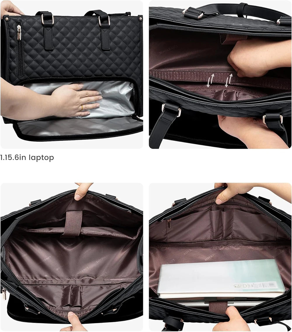 2-in-1-Lunch-Tragetasche für Damen, Schulter-Laptoptasche, großes Fassungsvermögen, mit isoliertem Fach, multifunktionale Picknicktasche für den Außenbereich.