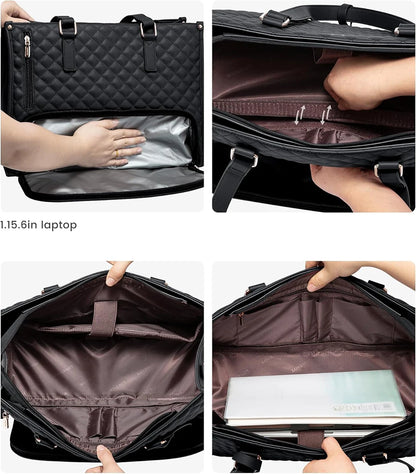 2-in-1-Lunch-Tragetasche für Damen, Schulter-Laptoptasche, großes Fassungsvermögen, mit isoliertem Fach, multifunktionale Picknicktasche für den Außenbereich.