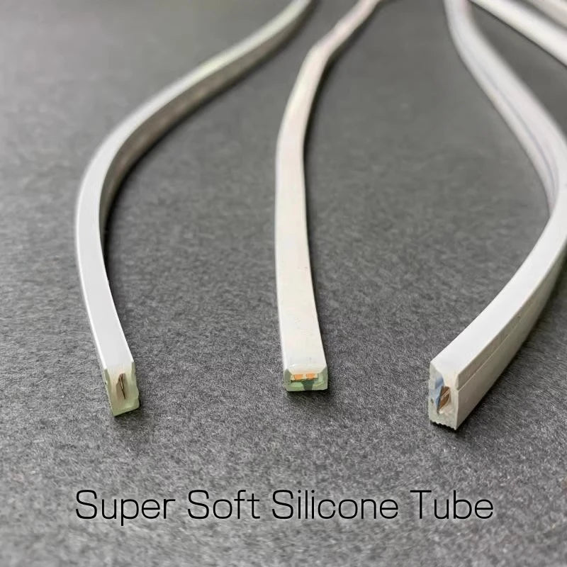 4/6/8/10mm Narrow LED Neon Silicone Tube Rope Lamp Recessed DC12V Flexible Waterproof Diffuser Cabinet Closet Ribbon Strip Light.