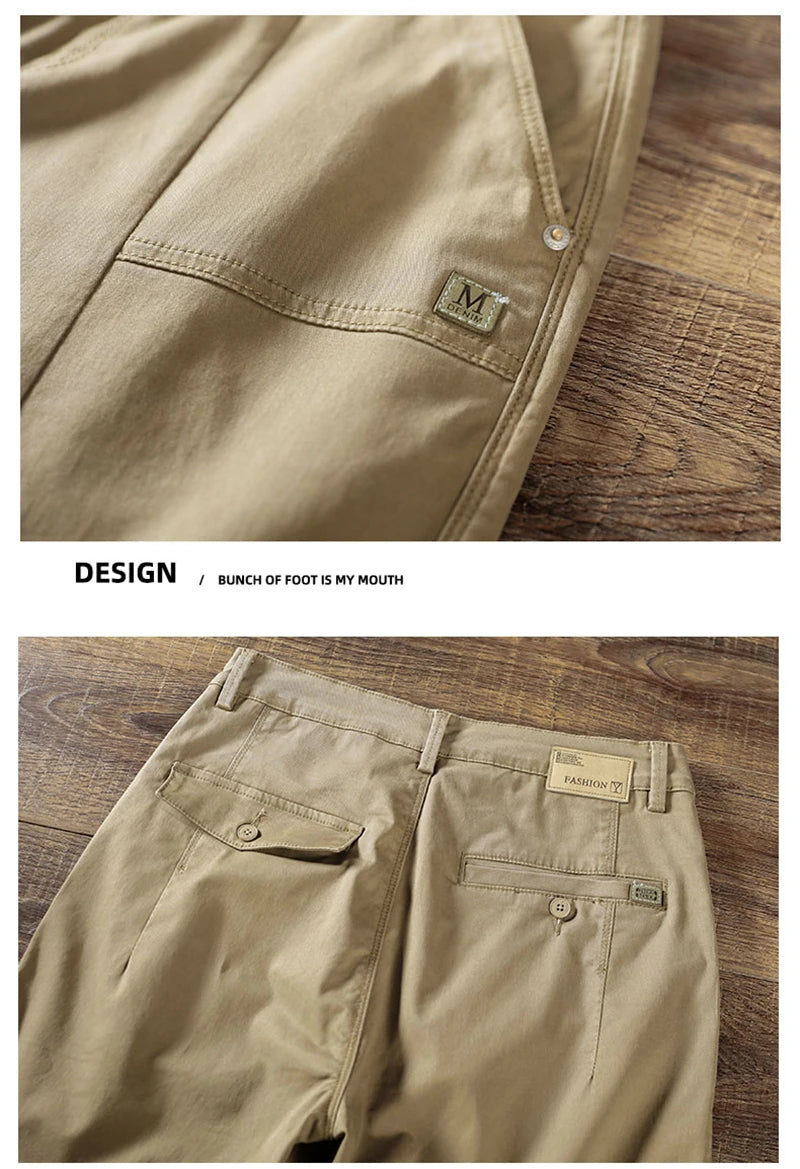 97% Cotton Men Casual Trousers Solid Color Slim Fit Men's Pants New Winter Autumn High Quality Classic Business Pant Male.