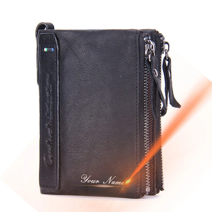 CONTACT'S Genuine Leather Short Wallets for Women Luxury Designer Coin Purse Female Money Clip Card Holder Customize Men Wallets