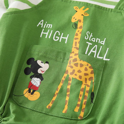 MINISO Mickey Sommer Baby Jungen Kurzarm Klettern Anzug Koreanischen Stil Baumwolle Faux Zwei Stück Säuglingsspielanzug 0-1 jahre Bodys.