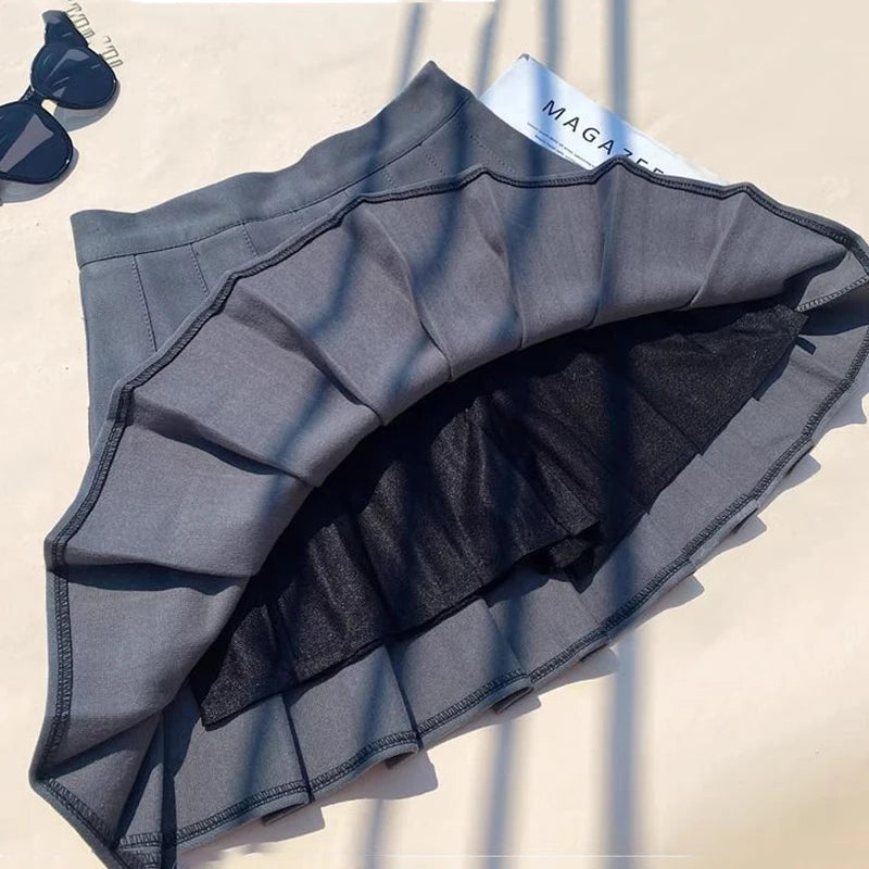 Faux Wool Pleated Skirts for Women Y2K Autumn Winter High Waist Preppy Woolen Jk Dance Skirt Korean Streetwear Female Mini Skirt