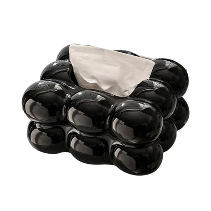 Luxury Tissue Boxes Marshmallow Ceramic Tissue Box Cream Tissue Holder Cover Napkin Holder Storage Box Home Living Room Decor.