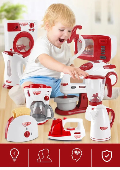 Kitchen Appliances Toys Toy Kitchen Set for Kids Play Kitchen Doll House Accessories Blender Coffee Maker Machine Mixer Toaster.