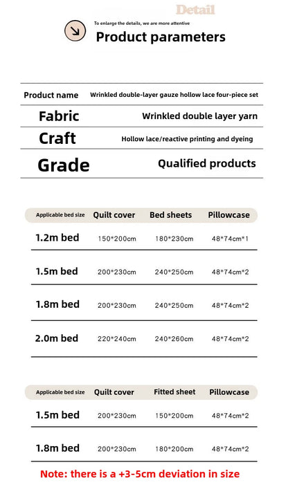 2025 new small fresh printing French lace lace double four-piece set bedding wrinkled yarn student three-piece set.