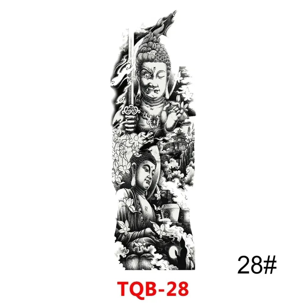 16 Designs Full Arm Temporary Tattoo Sleeve Waterproof Tattoos For Cool Men Women Tattoos Stickers On The Body Art #272596