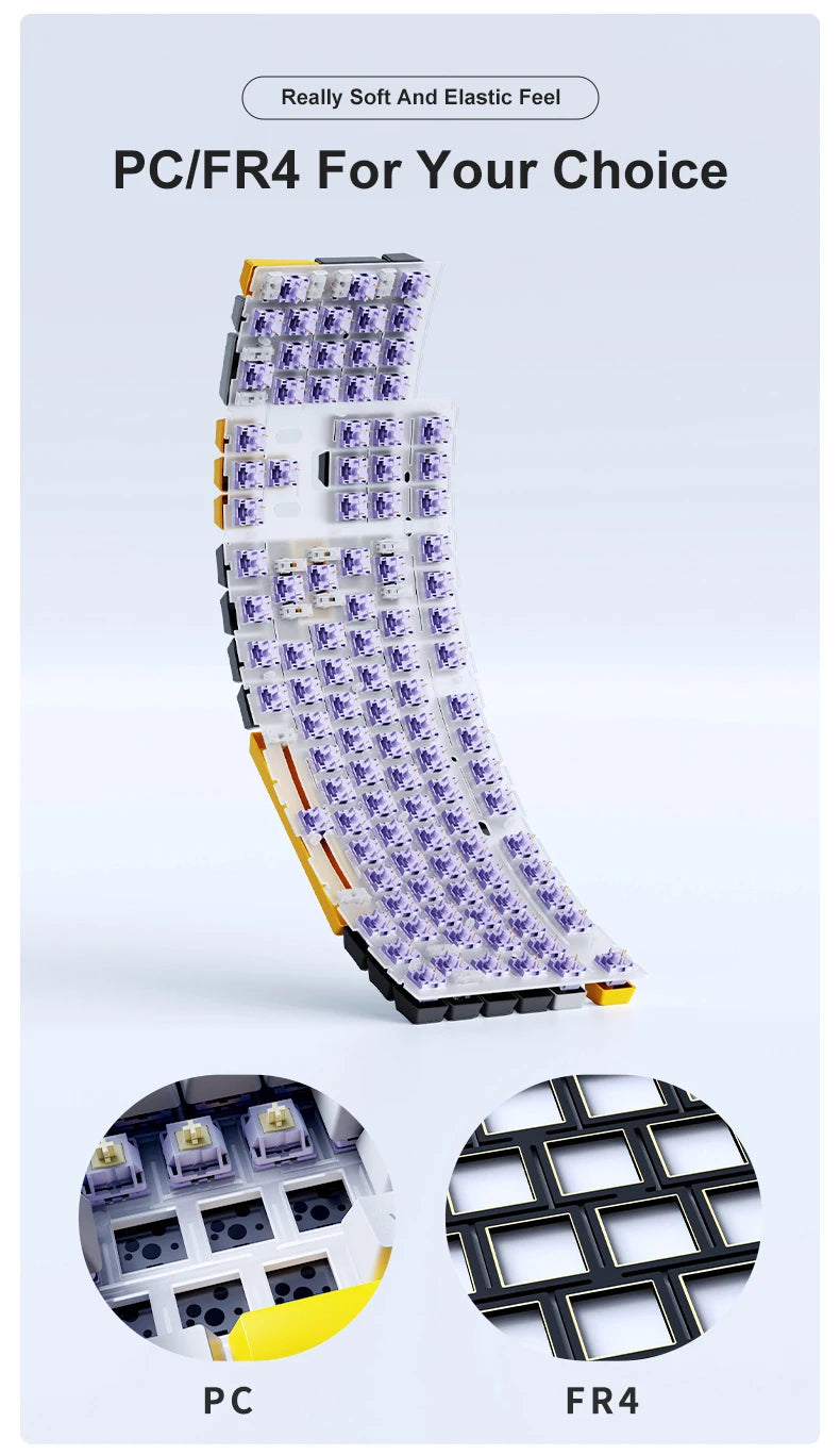 NEW Ajazz AK35I V3 MAX Tri-mode Wired Bluetooth Wireless Gaming Keyboard Gasket Full Key Hot Swap 104 Keys Customized Keyboard.