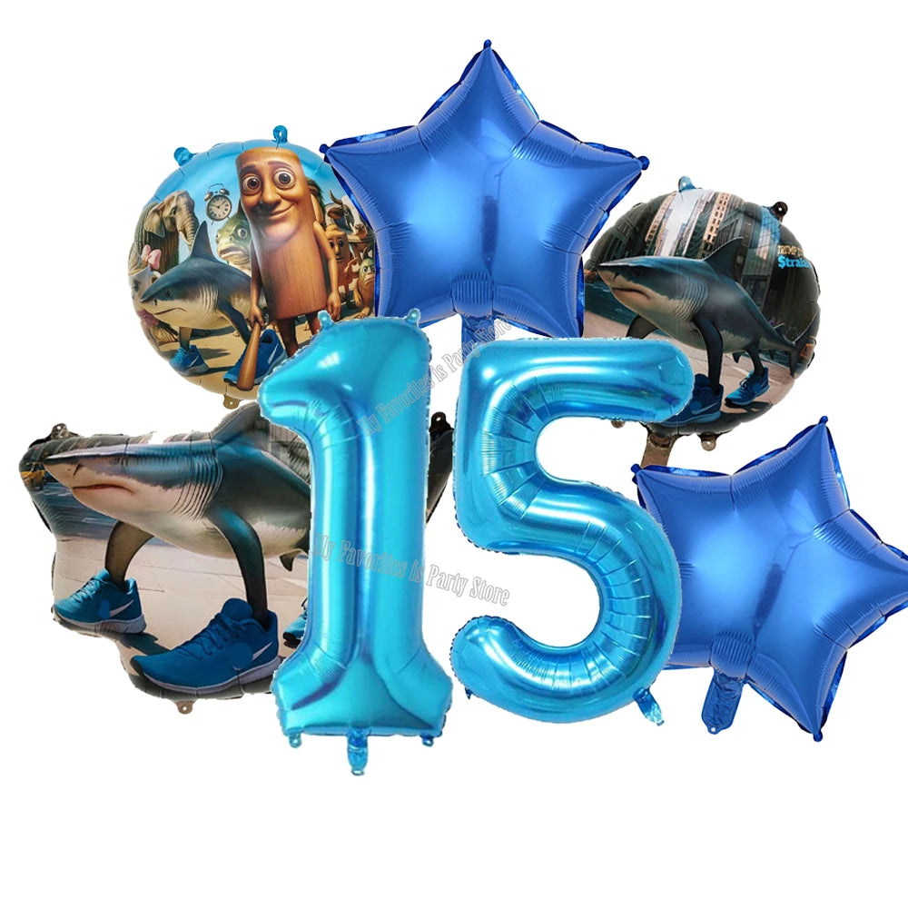 Italienisches Brainrot-Ballon-Set, Babyparty-Party-Ballon, Tralalero Tralala TungTungTungSahur-Luftballons, Dekoration, fotografische Requisite