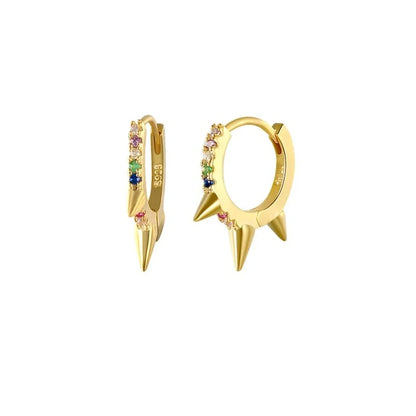 Silver Gold Color Hoop Earring Trendy Punk Hip Hop Rivet Ear Rings for Women Gothic Party Jewelry Pendientes Orecchini 2025