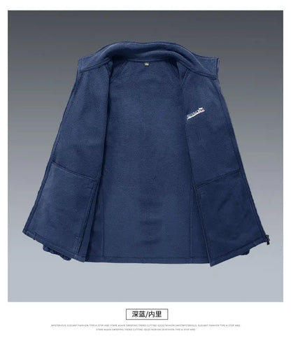 Men's Spring Autumn Jacket Thickened High-end Knitted Jacket Cardigan Outerwear Coat.