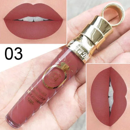 20 Colors Lipstick Waterproof Long Lasting Matte+Shimmer Mental Beauty Lip Gloss Nude Glitter Lip Gloss Beauty Sexy Lip Tint.