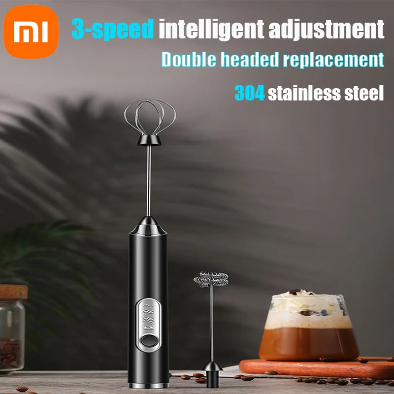 XIAOMI Electric Milk Frother Mini Handheld Wireless Powerful USB Rechargeable Convenience Coffee Milk Whipping Kitchen Whisks.