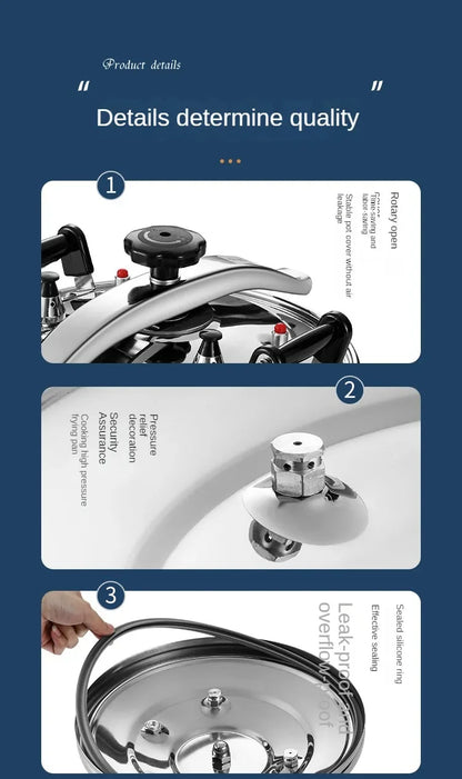 Extra Large Pressure Cooker Thick Commercial Stainless Steel Pressure Cooker Kitchen Electric Cookware Dining Bar Home Garden.