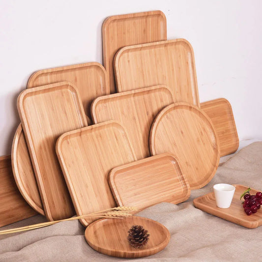 Wood Beech Plate Fruit Plate Oval Pallet trays decorative Candy Rectangular Dessert Dinner Tableware Tray, Kitchen Accessories.