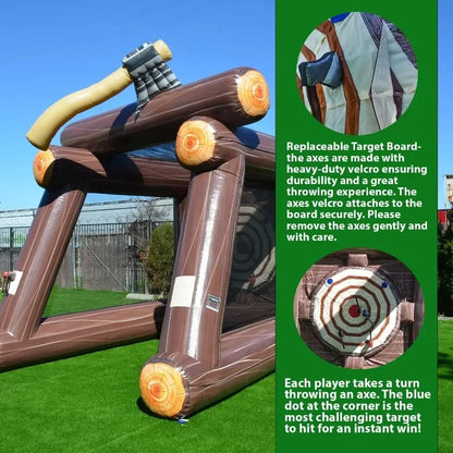 13-FT-Ziel zum Werfen aufblasbarer Axt (mit Gebläse und Schaumstoffachsen), Mietspiel für Kinder und Erwachsene in kommerzieller Qualität zum Werfen im Freien