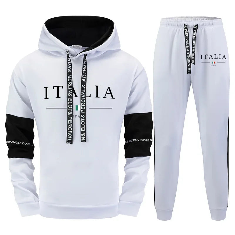 Mens Tracksuit Outdoor Quality Autumn Winter Simple Casual Sports Hooded Single Sweatshirts And Sweatpant Comfort Sports Fitness.