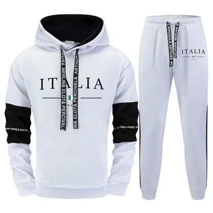 Mens Tracksuit Outdoor Quality Autumn Winter Simple Casual Sports Hooded Single Sweatshirts And Sweatpant Comfort Sports Fitness.