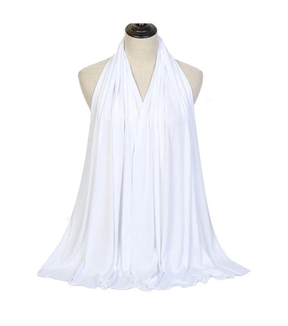 Modal Cotton Jersey Hijab Scarf Long Muslim Shawl Plain Soft Turban Tie Head Wraps For Women Africa Headband 170x60cm.