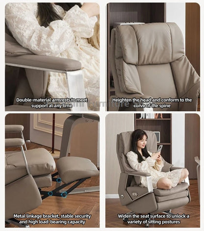 Ergonomischer Büro-Elektrostuhl, verstellbare Rücklehne und Höhe, Leder-Computerstuhl, Gamer Home, bequeme drehbare Schreibtischstühle