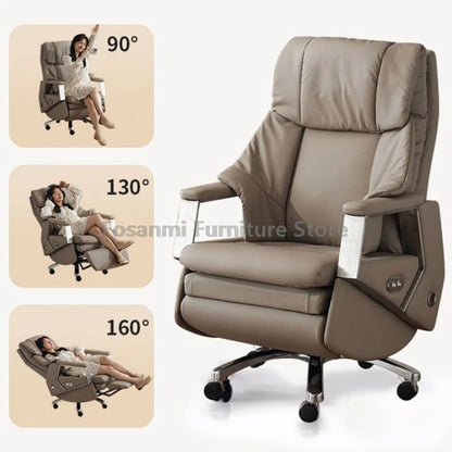Ergonomischer Büro-Elektrostuhl, verstellbare Rücklehne und Höhe, Leder-Computerstuhl, Gamer Home, bequeme drehbare Schreibtischstühle