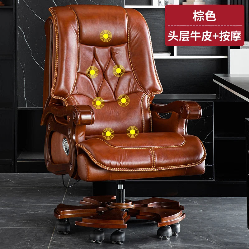 Business Leder Büro Computer Stuhl Liege Verstellbare Rückenlehne Executive Rotierenden Stuhl Massage Computer Büro Möbel
