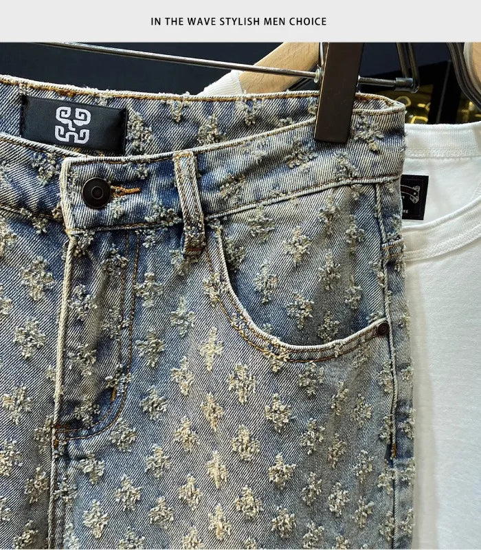 Sommer Schwarz Gewaschene Denim Shorts männer Jeans Shorts Designer High Street Fashion Lose Firt Gerade Bein Männliche Fünfte Hosen.