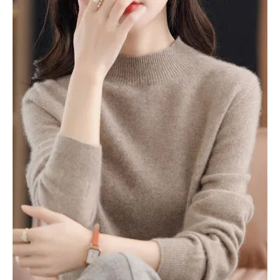 2025 Women's Casual Knit Tops Half-neck Pullover In Autumn And Winter New Cashmere Sweater Women's Coat 19 Colors