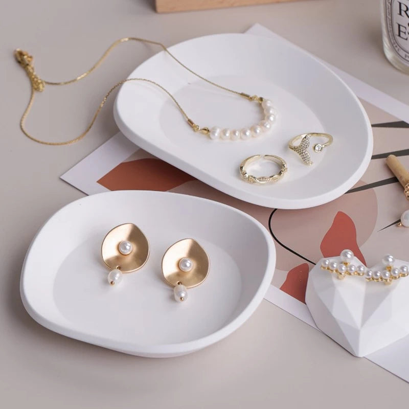 Storage Tray Clay Silicone Molds DIY Jewelry Display Holder Epoxy Resin Molds Oval Candle Cup Coaster Gypsum Plsater Mould.