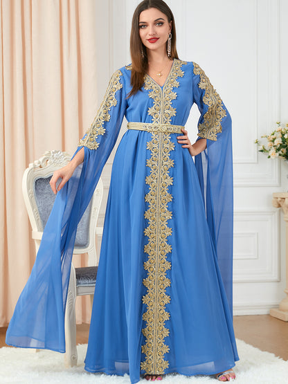 Eid Marokko Party Kleid Muslimische Frauen Abaya Kleider Langarm Abayas Dubai Türkei Islam Kaftan Robe Longue Vestidos Largos 2025