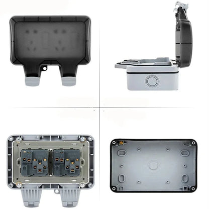 Melery Outdoor-Wandsteckdosen, EU-Stecker, elektrische Steckdosen, IP66, staubdicht, für den Außenbereich, Garten, Masterplug, Rasen.