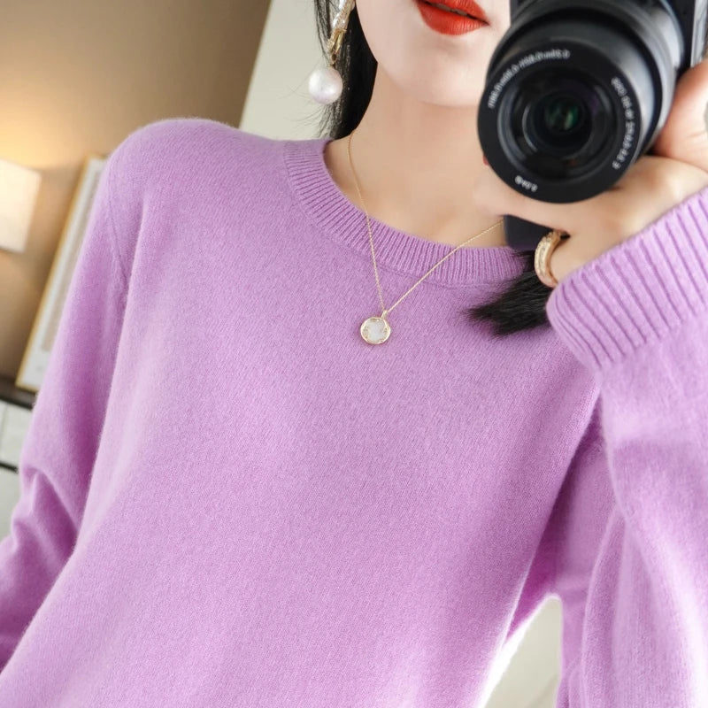 Frauen Pullover Herbst Winter Lange Hülse O-ansatz Pullover Warme Bodenbildung Shirts Koreanische Mode Pullover Strickwaren Weiche Jumper.