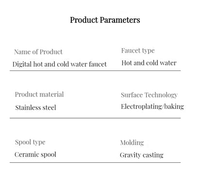 Digital Basin Faucets Smart Bathroom Faucet Shower Room Taps Water Temperature LED Black White Sink Tap Rotating Stainless Steel