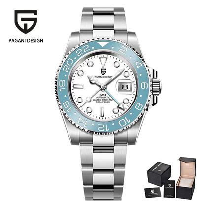 PAGANI DESIGN 40MM Ceramic GMT Automatic Watch Men's Mechanical Watch Sapphire Glass 100m Waterproof Men's Mechanical Watch