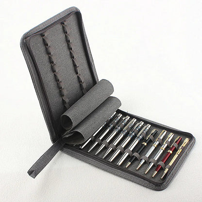 10/24/48 Slots Fountain Pen Case Pencil Case Pouch Bag Canvas Case Black, Gray